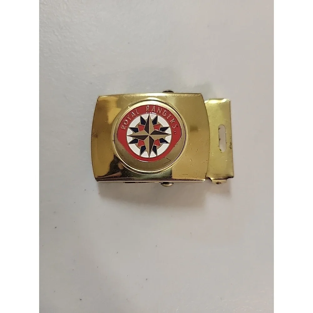 Royal‎ Rangers Belt Buckle Goldtone Vtg Metal